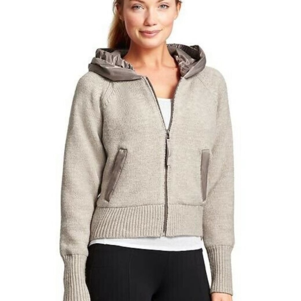 Athleta Attica Sweater Jacker Tan Size Small